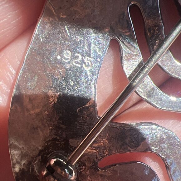 VTG Southwestern Native Sterling Silver 925 Hammered Kokopelli Pin Brooch 2” - Picture 2 of 4